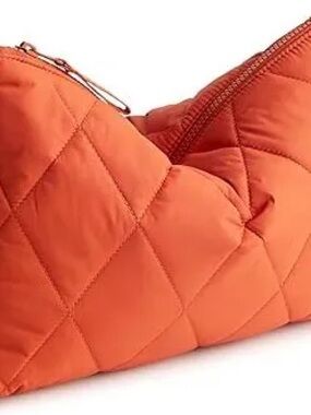 Vera Bradley Quilted Orange Cosmetic Pouch